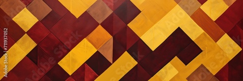 Burgundy and mustard zigzag geometric shapes