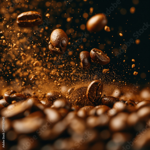Coffee beans  falling © Graphics Master