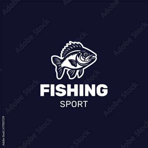 bash fish jump art logo design