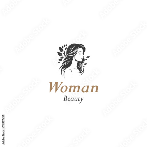 beauty woman logo design for salon, makeover, hair stylist, haidresser, hairc cut. © keenan