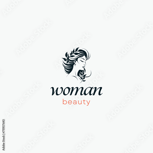 beauty woman logo design for salon, makeover, hair stylist, haidresser, hairc cut.