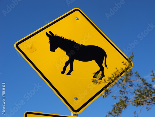 Donkey Crossing Sign