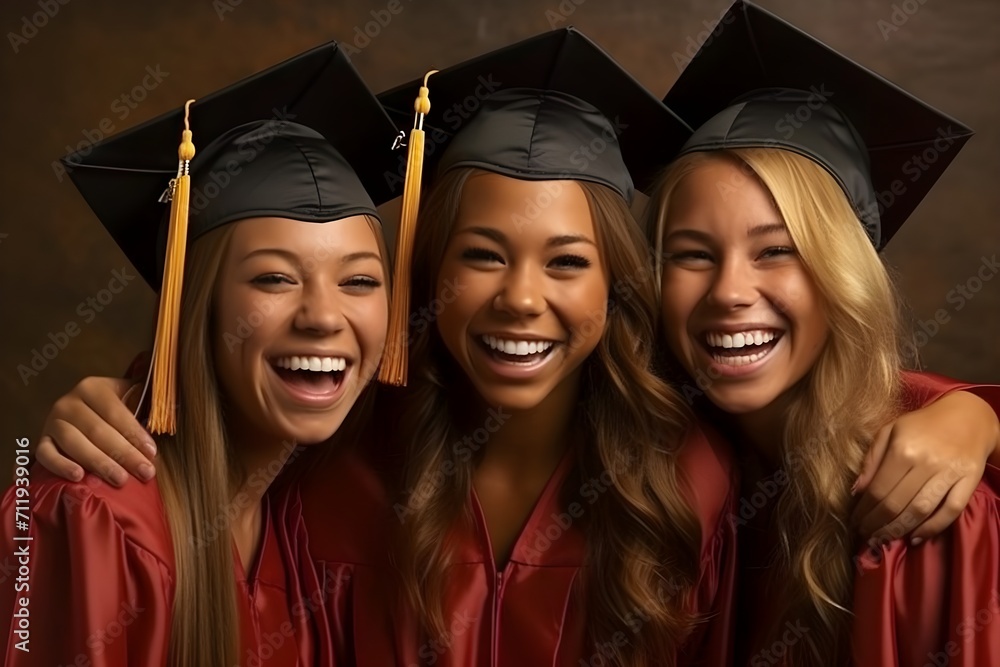 Obraz premium 卒業を喜んでいる女性