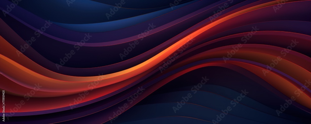 Colorful animated background, in the style of linear patterns and shapes, rounded shapes, dark mahogany and sapphire - obrazy, fototapety, plakaty 