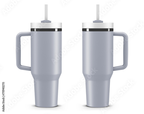 40oz Tumbler with Handle and Straw Lid
Friendly Travel Mug - Stainless Steel Insulated Tumbler with lid and straw