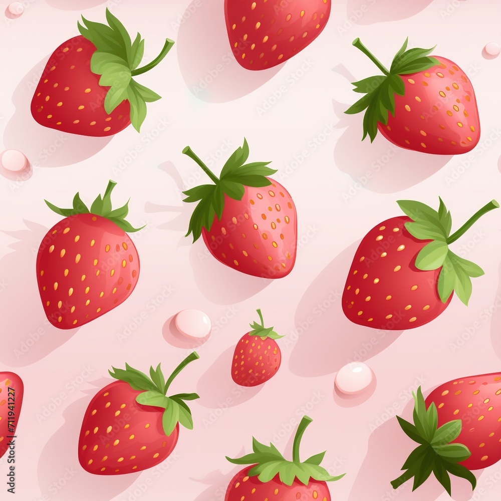 Pink seamless pattern with strawberries Pink seamless pattern with strawberries