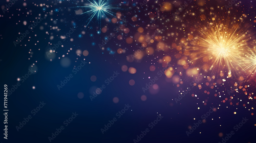 Happy New Year, burning fireworks with bokeh light background Happy New Year, burning fireworks with bokeh light background