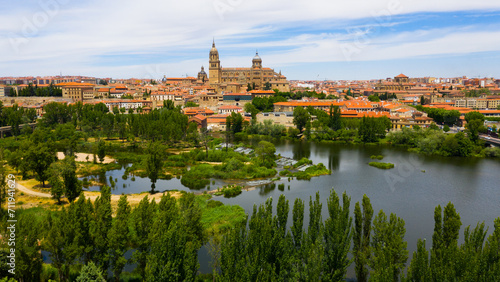 Image of Salamanca Cathedral view from the river  Spain