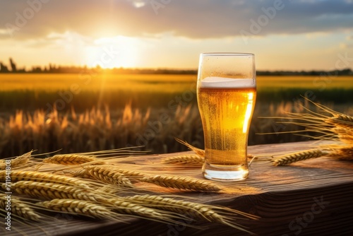 Relaxing with a traditional Belgian Saison beer in the warmth of the sunny wheat fields