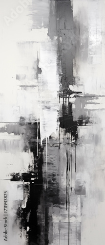 Abstract painting white black and gold photo