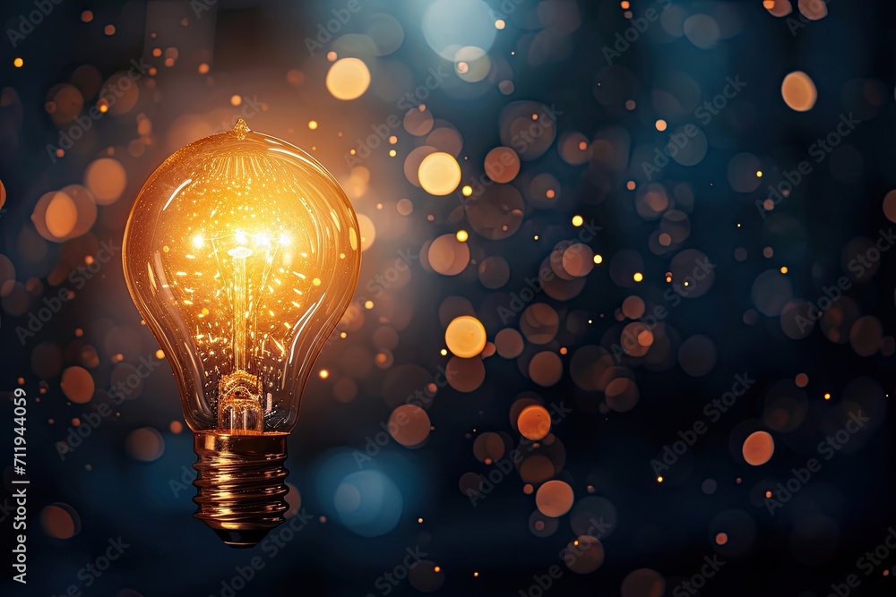 lightbulb glowing brightly, symbolizing creativity and innovation Concept of investing in their ideas