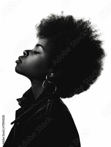 woman silhouette black person. Generative AI