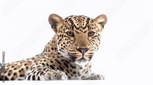 A leopard isolated on white background in studio (1)Ai Generative