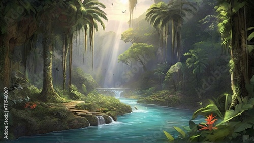 waterfall in the jungle