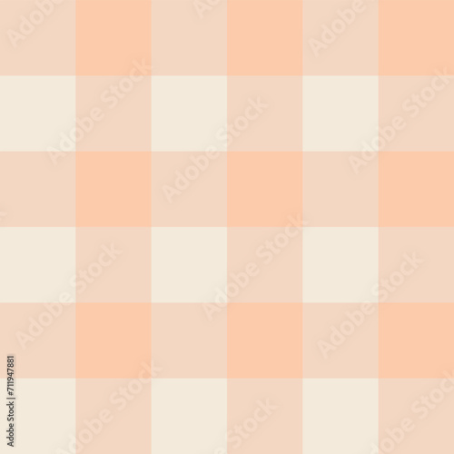 Seamless vector pattern, peach and cream white gingham textile print, great for fabric