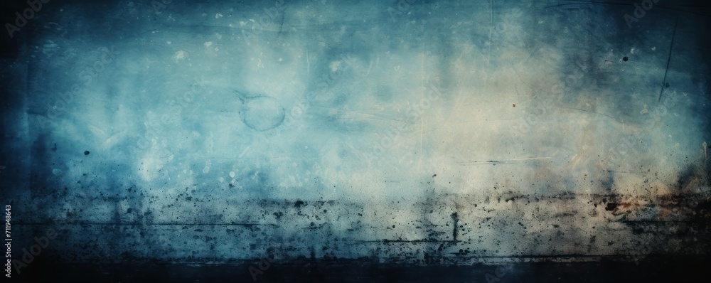Old Film Overlay with light leaks, grain texture, vintage blue background