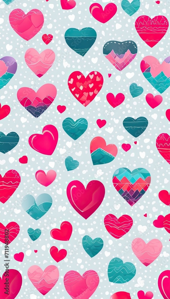 Obraz premium background with hearts, valentine seamless pattern, Valentine icon set, big love icon, icon set valentine, valentine day concept or background valentine, valentine pattrent, valentine wallpaper
