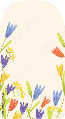 Wedding floral tag vector illustration. Template vintage greeting design with...