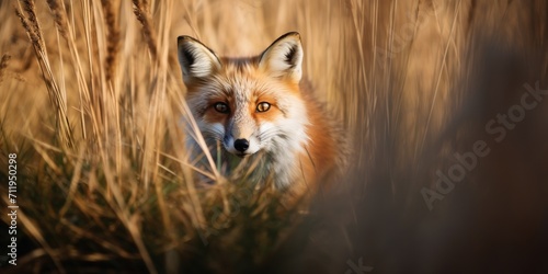 Red fox in a wheat field © duyina1990