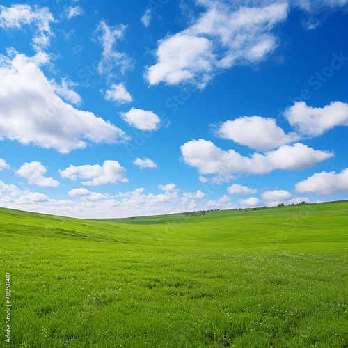 russia summer landscape  green fileds  the blue sky