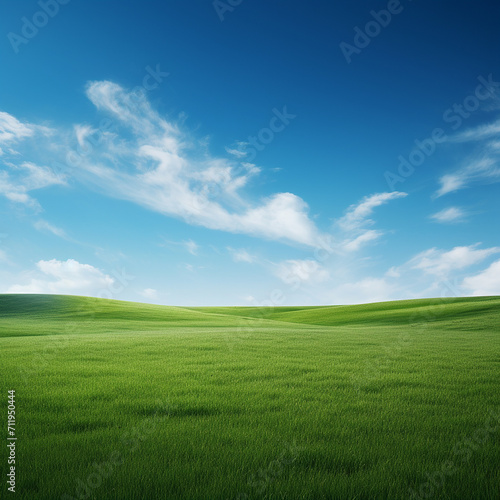 russia summer landscape, green fileds, the blue sky