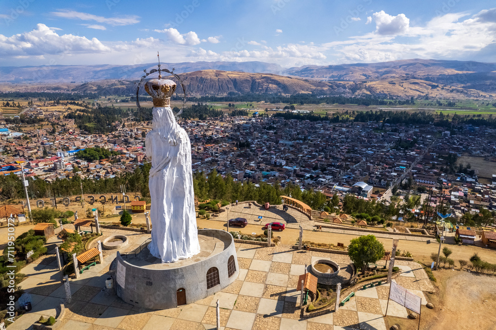 Aerial view of the Immaculate Virgin of the Conception in Huancayo.