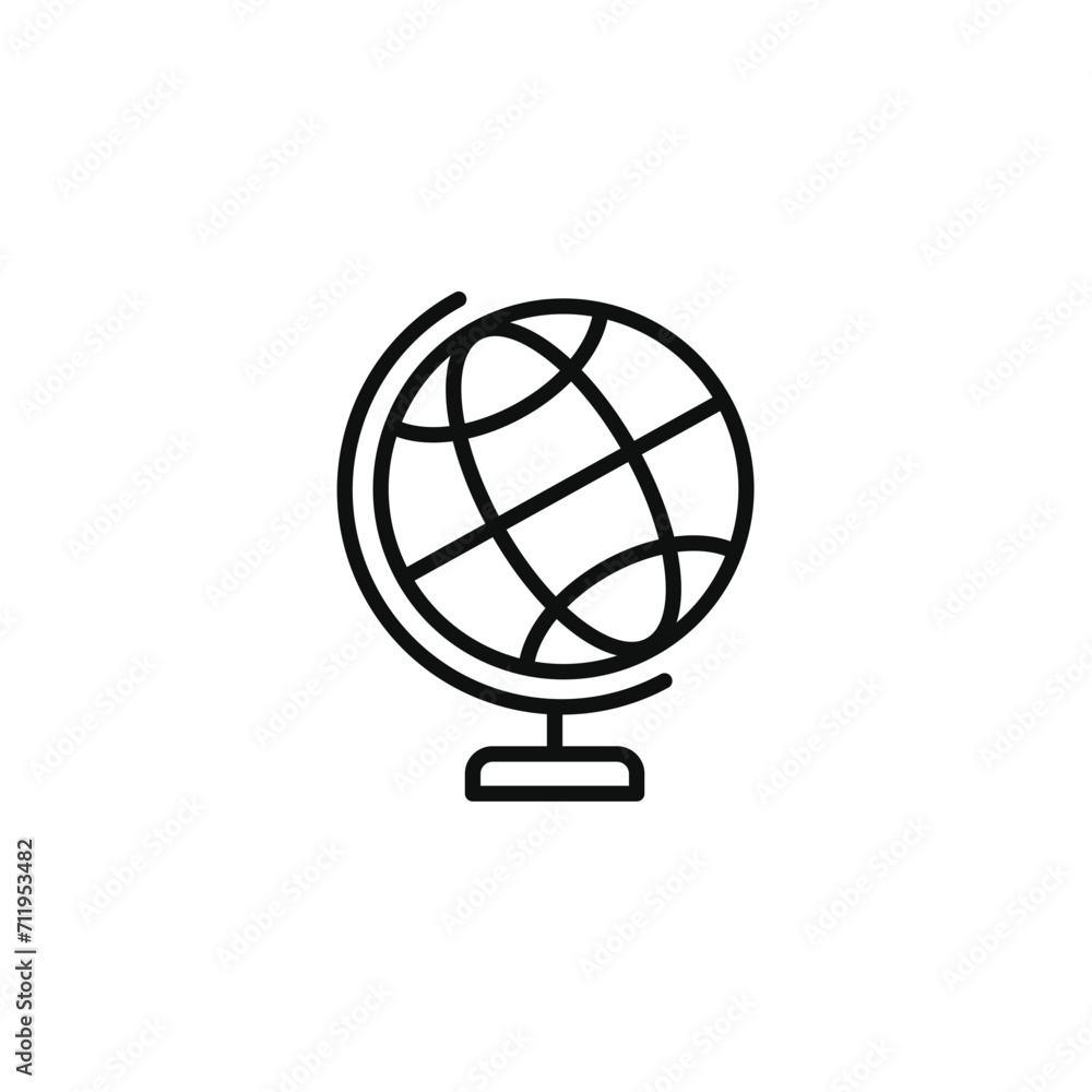 Globe line icon isolated on transparent background Globe line icon isolated on transparent background