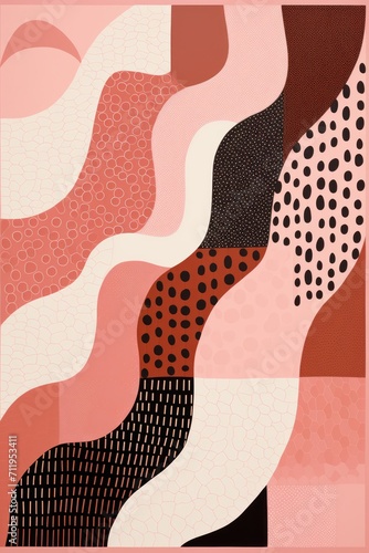 Pink and brown zigzag geometric shapes