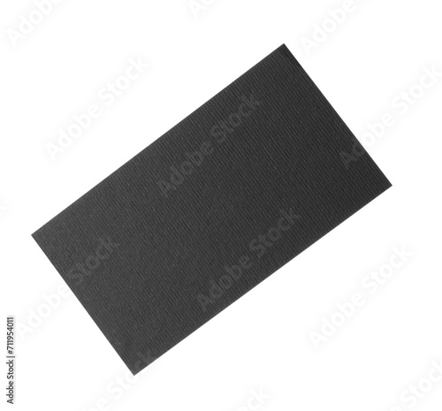 Blank black business card isolated on white. Mockup for design
