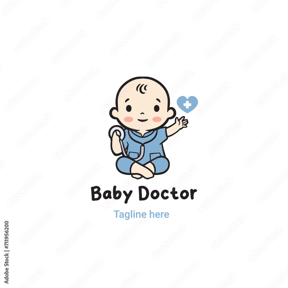 Baby doctor logo, baby shop logo