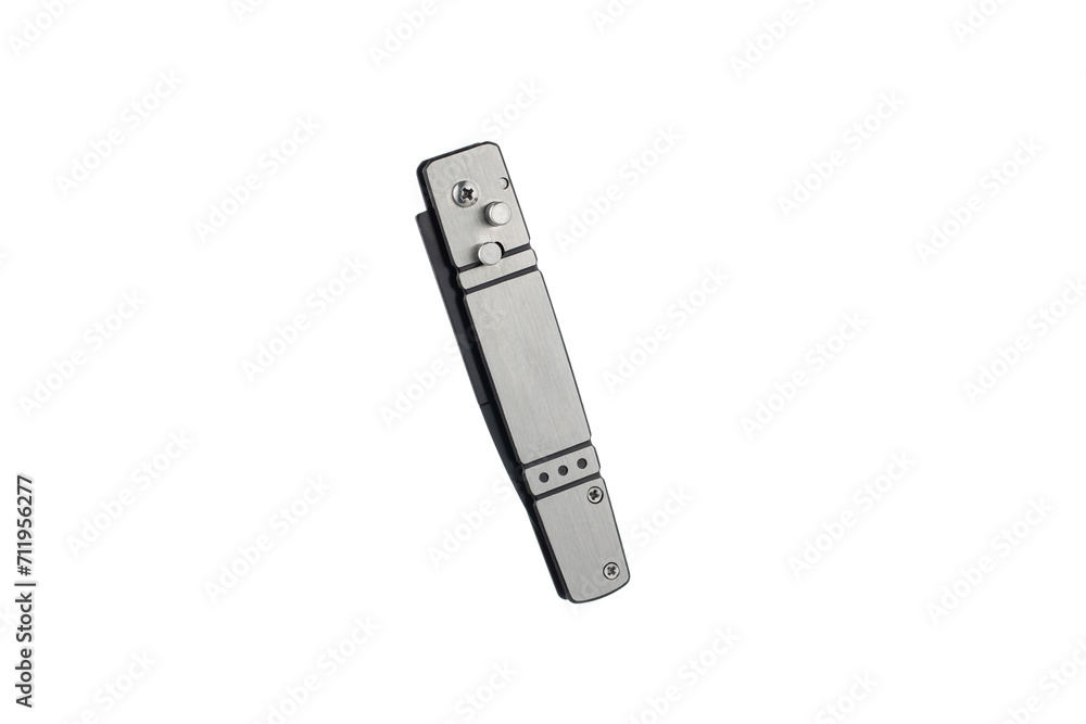 Stainless Steel Folding Knife on a white background. Stainless Steel Folding Knife on a white background.