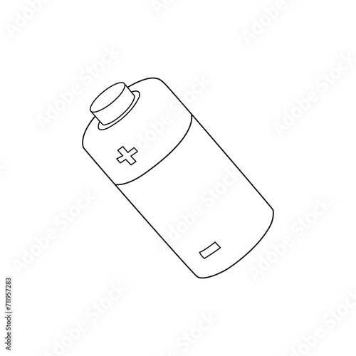 battery out line art