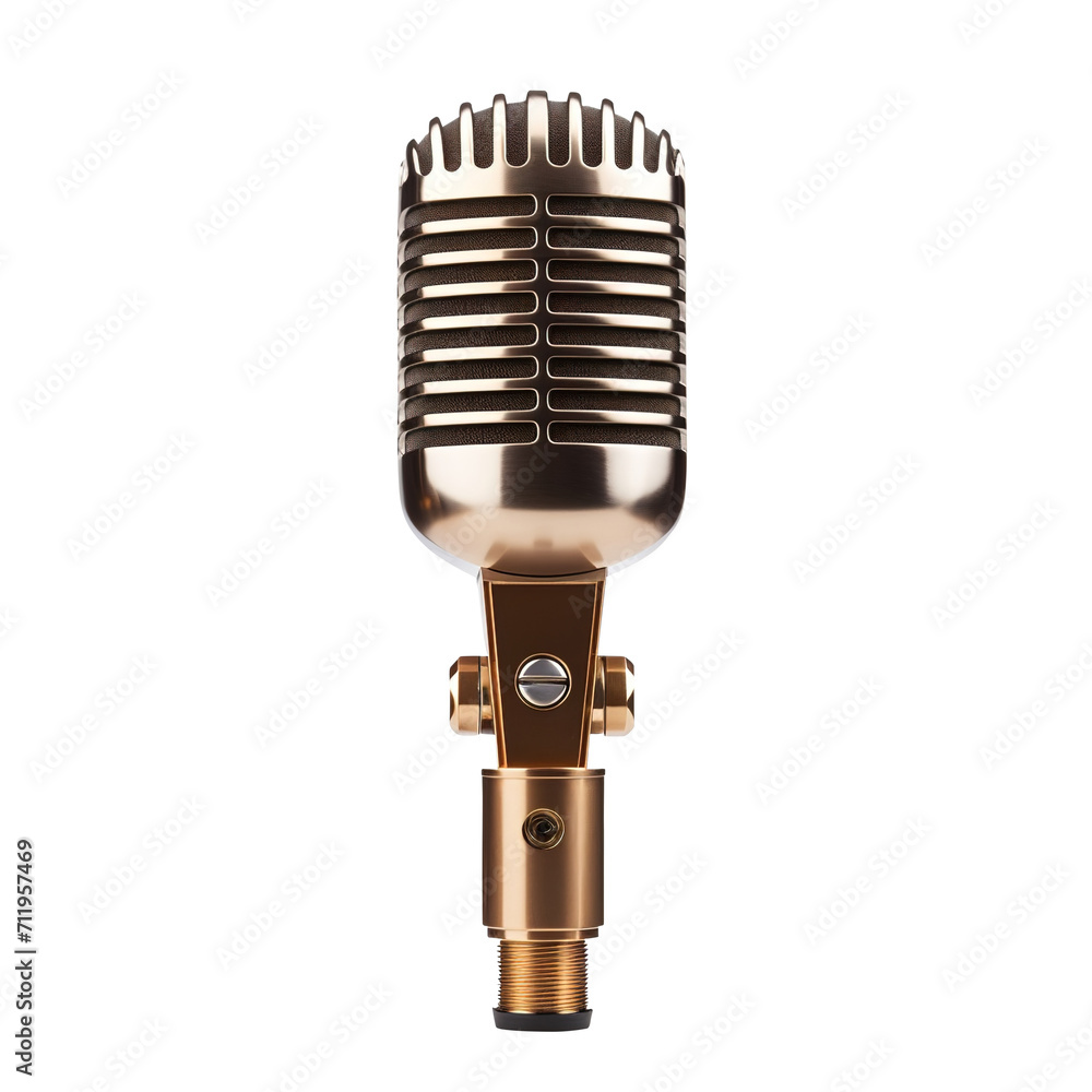 Fototapeta premium Microphone isolated on transparent background Remove png, Clipping Path, pen tool