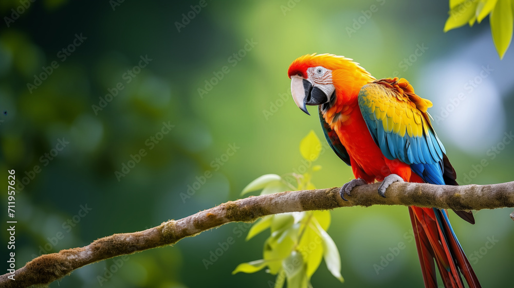 Obraz premium In the Wild: Full-Length View of Macaw Parrot with Exquisite Tail