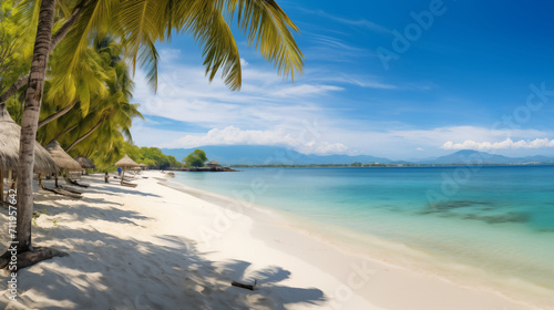 Tropical Fantasy  Bali s White Beach  Coconut Trees  and Pristine Sands