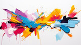 Abstract colorful oil paint stroke splatters