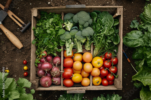 Garden s Pride Assorted Vegetables in a Wooden Crate