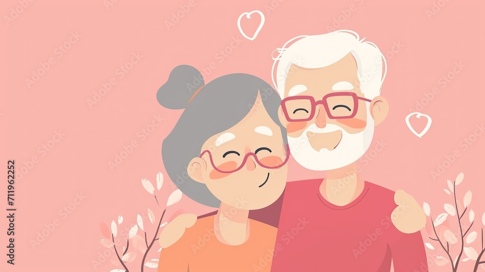 Old cute Couple who are happy in love Old cute Couple who are happy in love