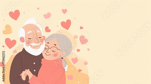 Old cute Couple who are happy in love