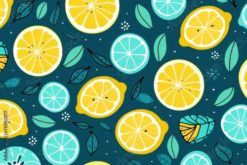 Teal and lemon simple cute minimalistic random satisfying item pattern