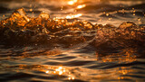 Sunset wave reflects the beauty of nature in abstract motion generated by AI