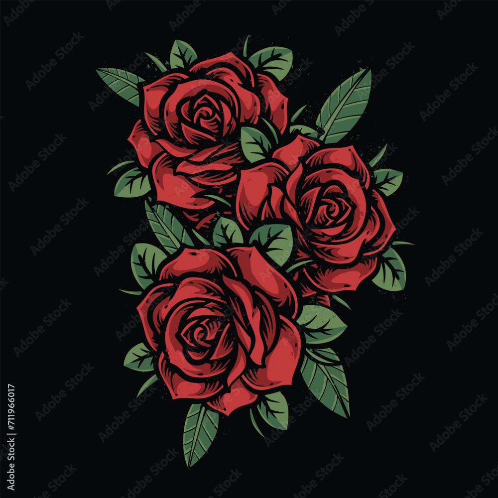 three red roses vector logo three red roses vector logo