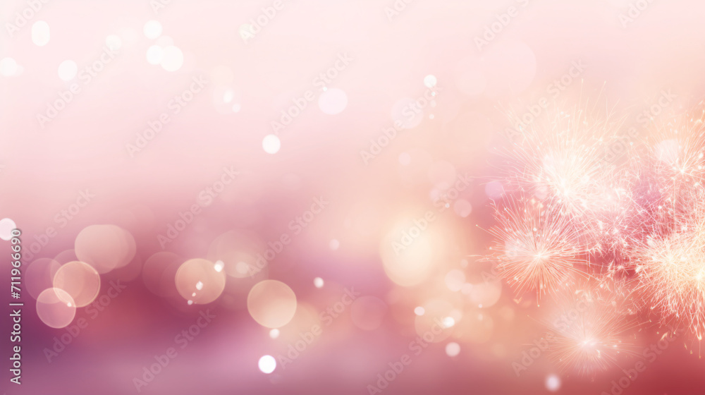光と線香花火のボケのピンク色の背景画
