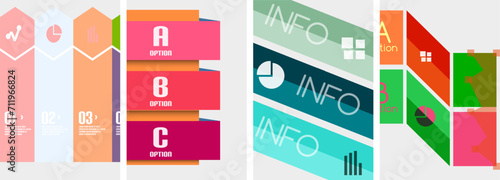 Set of line infographic backgrounds. Vector illustration For Wallpaper, Banner, Background, Card, Book Illustration, landing page
