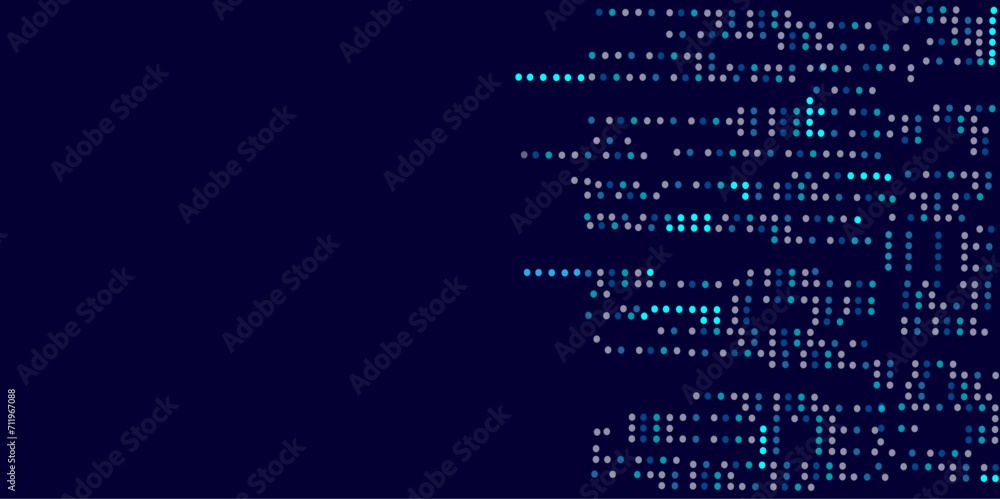 Vectors Digital data dots blue pattern pixel background. Digital technology background.