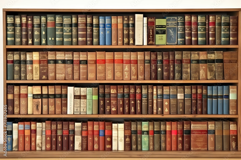 Wooden bookcase with antique books Wooden bookcase with antique books