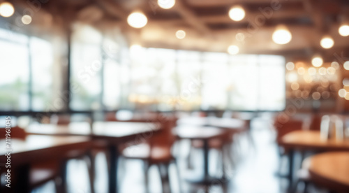 interior of a restaurant in the morning