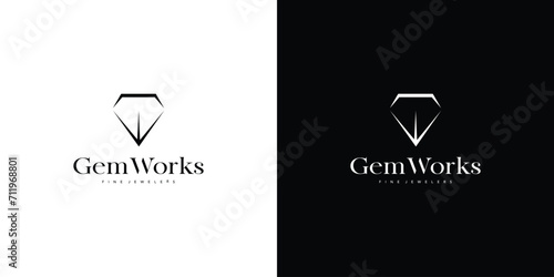 Luxurious and unique gem logo design 4