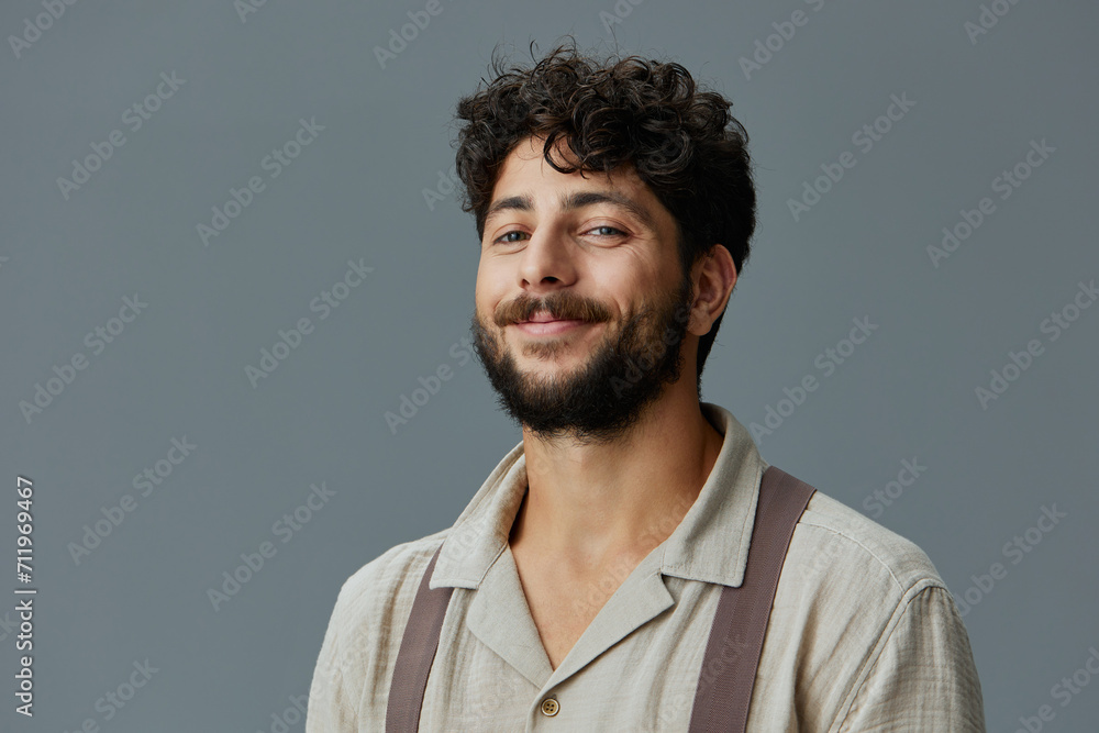 Casual adult guy happy handsome face men person attractive portrait young isolated background Casual adult guy happy handsome face men person attractive portrait young isolated background