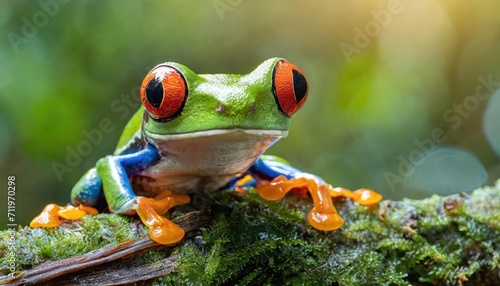 The close up of red eyed tree frog. © hugo